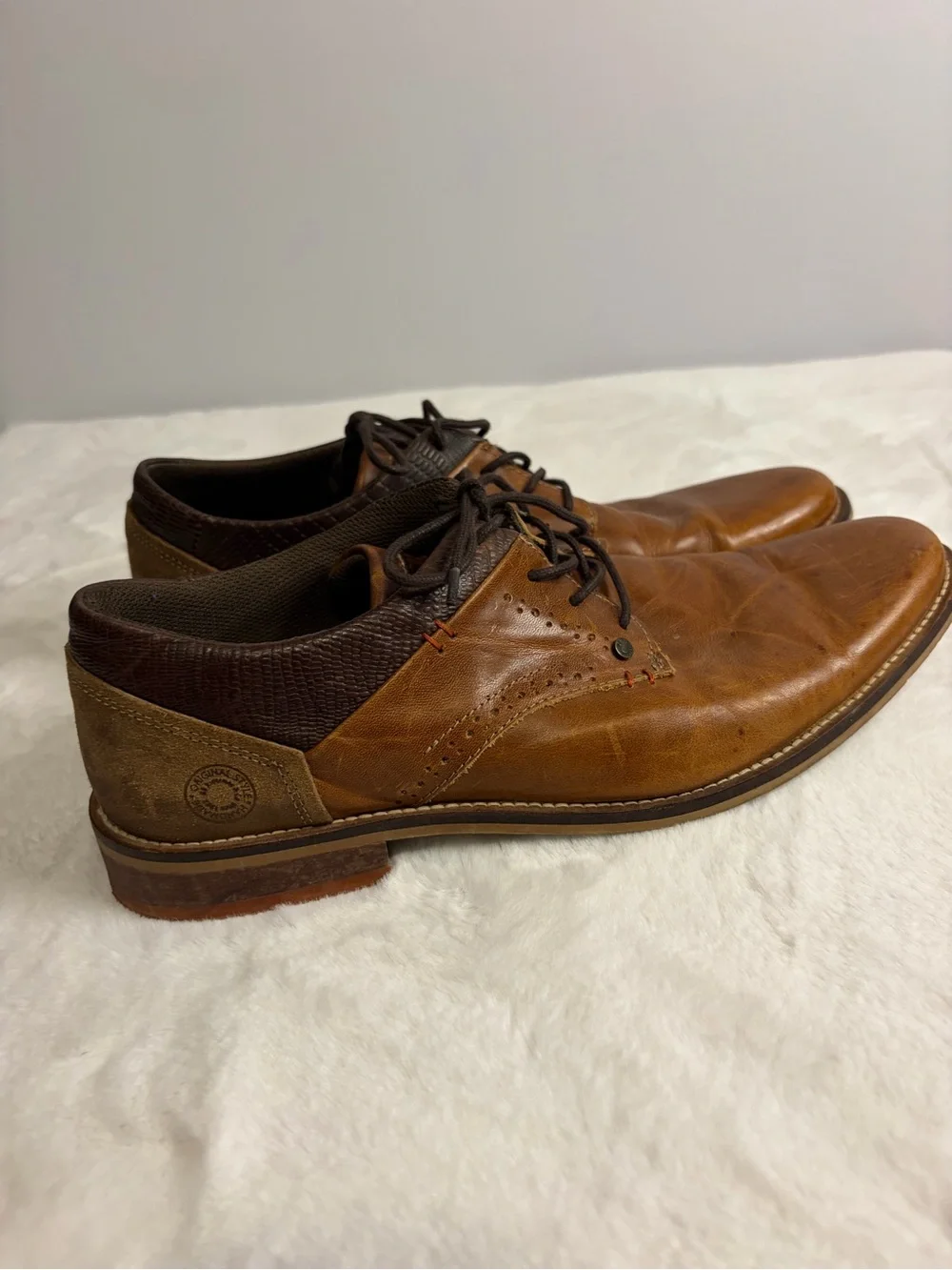 Bullboxer Alukos II Men’s 10 Brown Leather Lace Up Oxford Dress Shoes